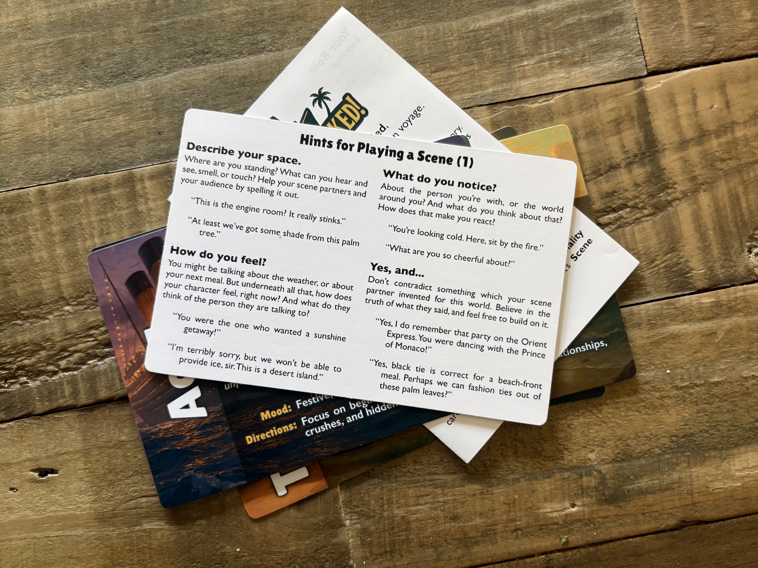 The full Brimstone acts deck with Hints on top