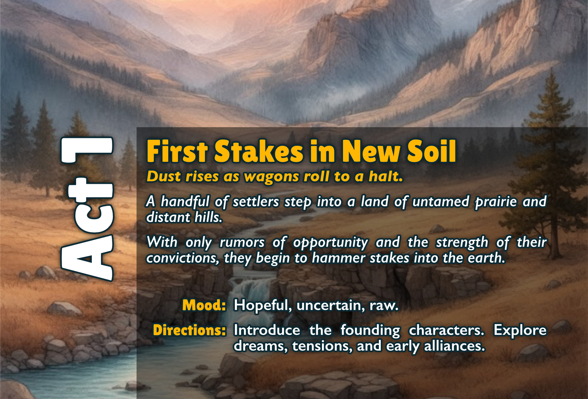 Brimstone Act 1: First Stakes in New Soil