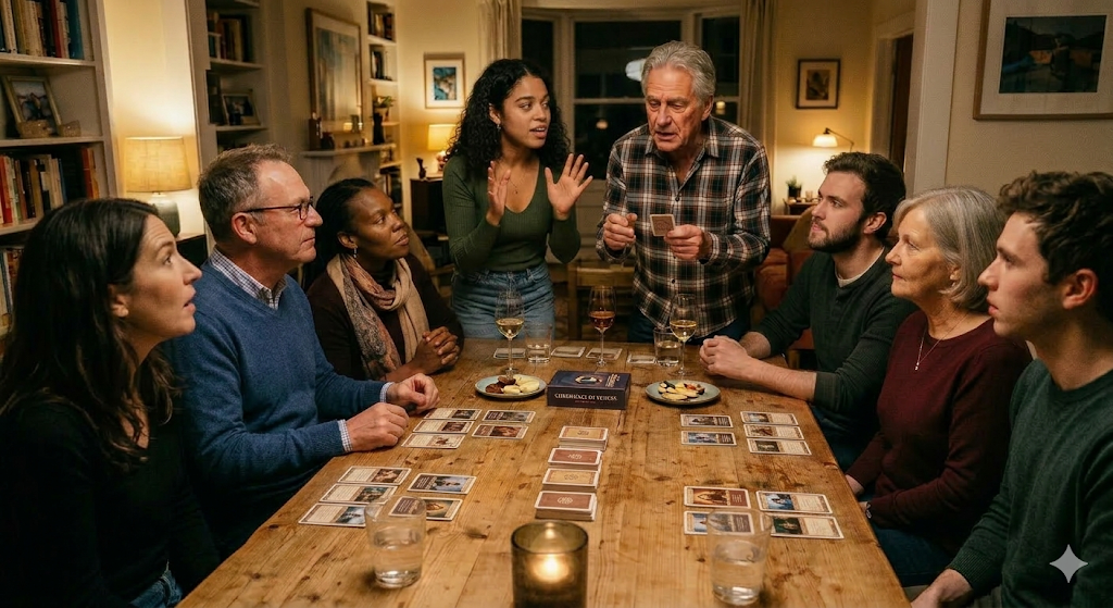 A group of people gathered around a table