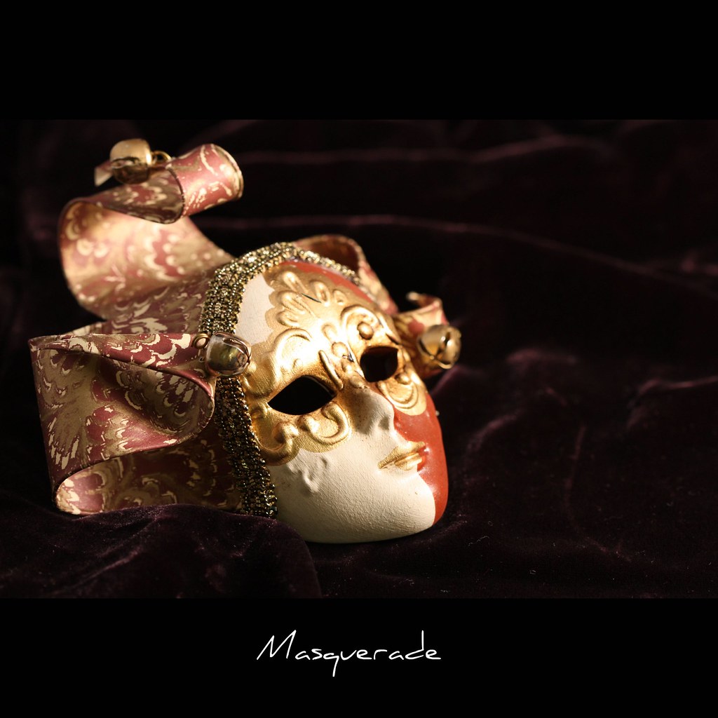 A masquerade mask on velvet - secrets and hidden identity